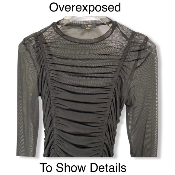 AFRM Blair Dress, Sheer, Ruched Bodycon, Long Sleeved LBD, Slip Lining, NWOT - Picture 13 of 16